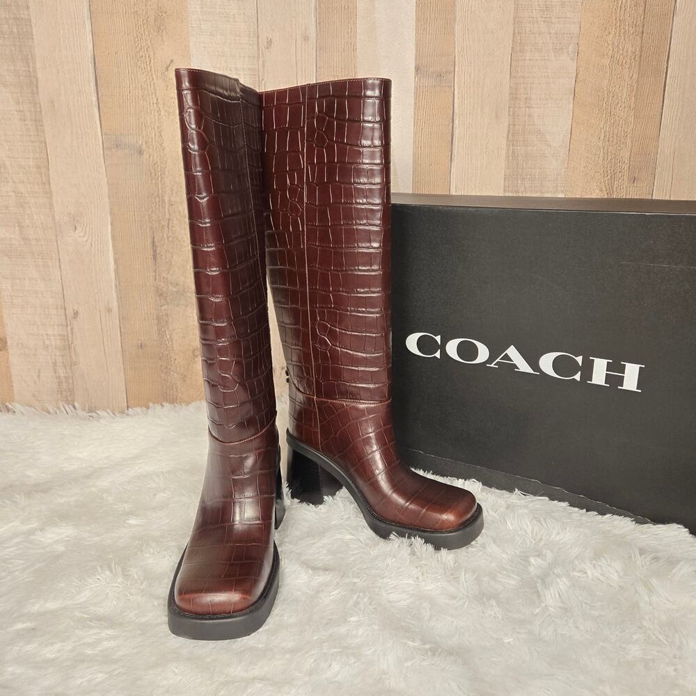 Women's Coach Boot Sculpted C Tall Maple NWT 6